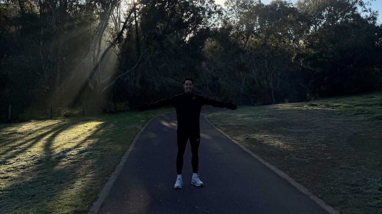 Craig out on the path at sunrise before race week