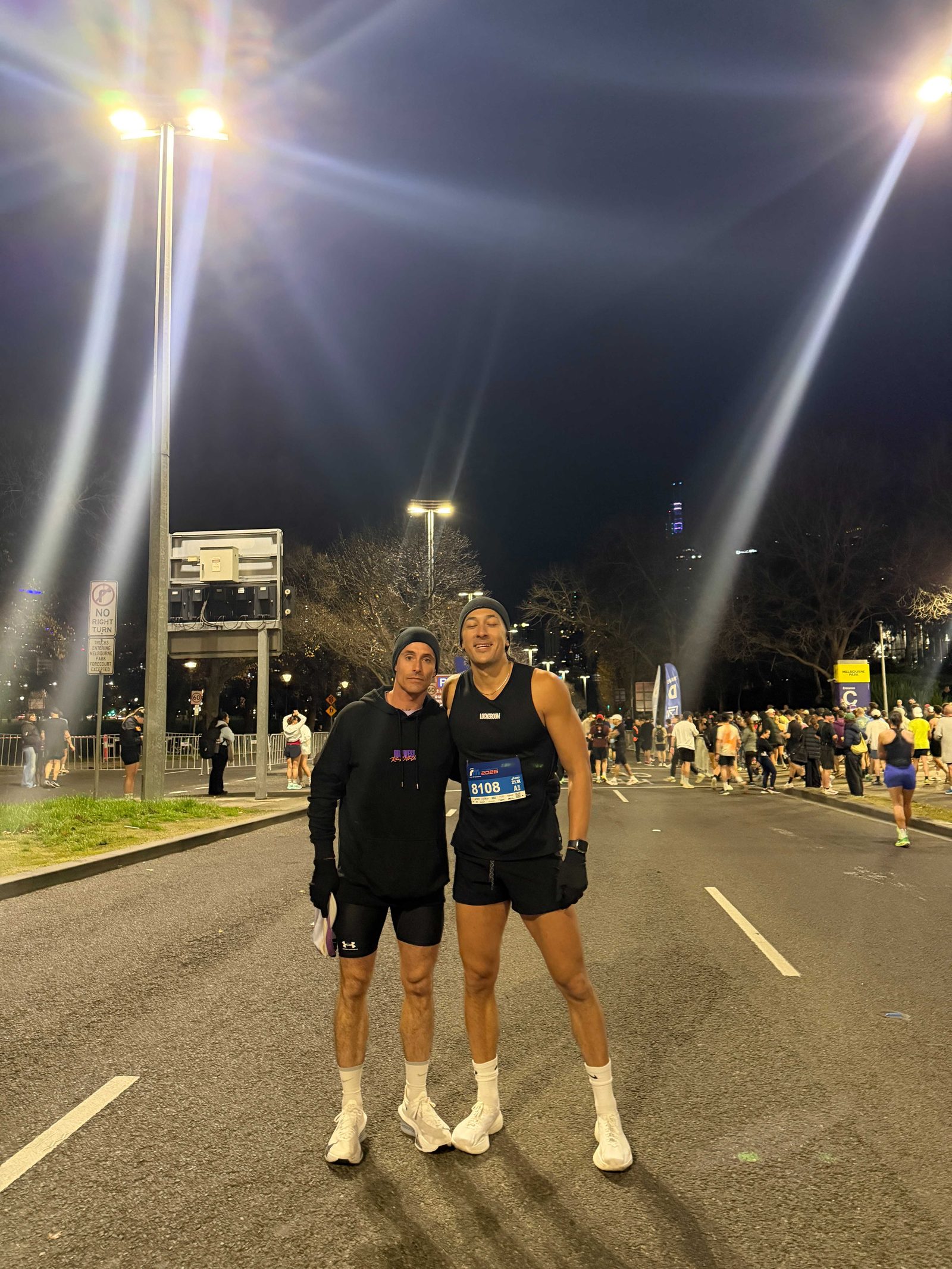 Craig at the start line before sunrise at Run Melbourne