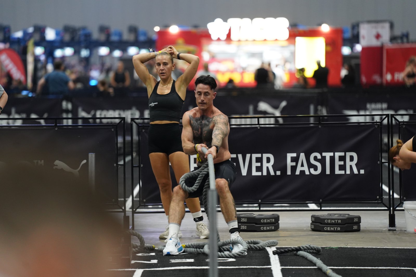 Craig competing at a HYROX event