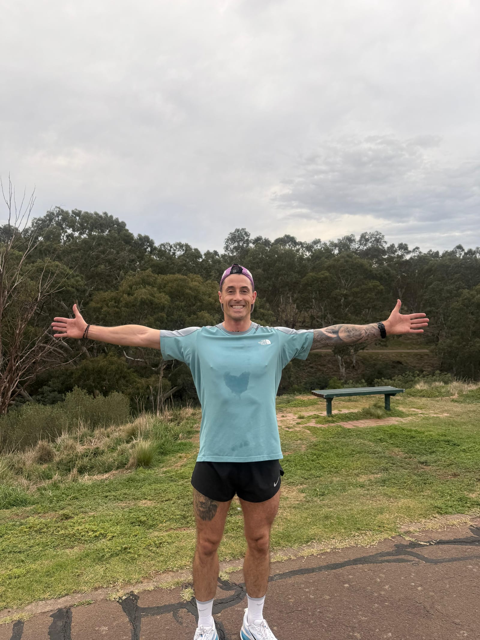 Craig outdoors after a training session