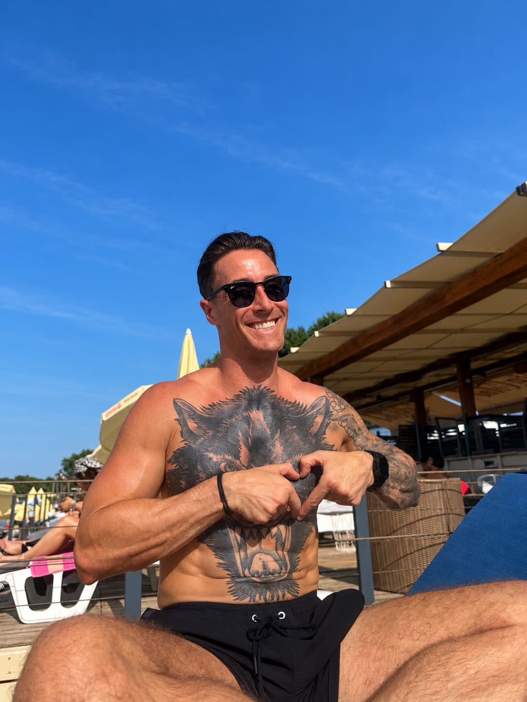 Craig at the beach after losing 4kg